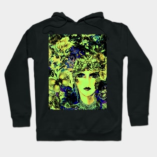 ART DECO FLAPPER COLLAGE BUTTERFLIES ROSES AND BIRDS , Hoodie